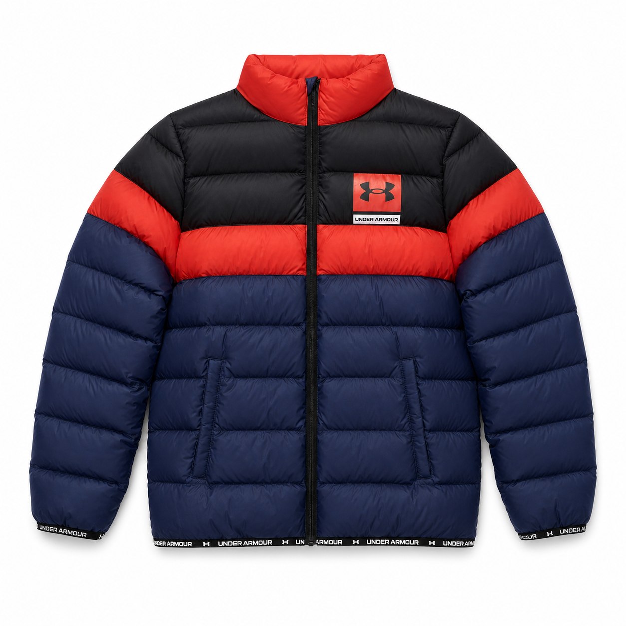 Colourblock Puffer Jacket, style RZN-26-13, front view